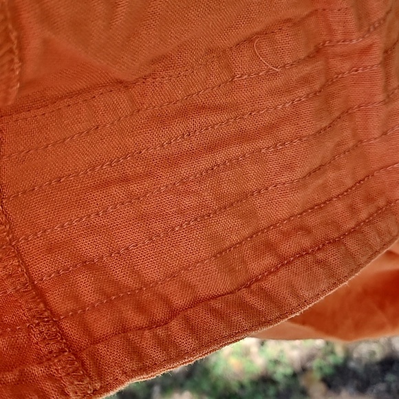 FOR CYNTHIA linen viscose orange side button tunic dress size M - Picture 11 of 15